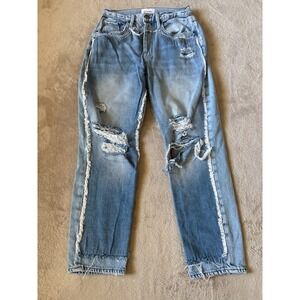 FRAME Distressed‎ Boyfriend Jeans Ripped Frayed Hem Light Wash Denim Size 27